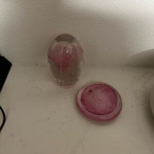 Glow in the dark glass pink jellyfish and starfish